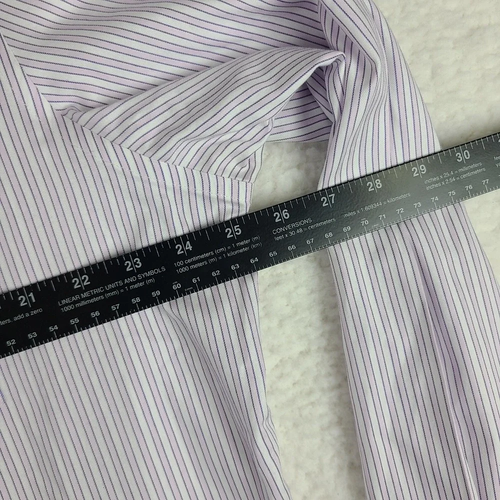 Banana Republic Dress Shirt Mens XL‎ Purple Blue Striped Non Iron Button Up